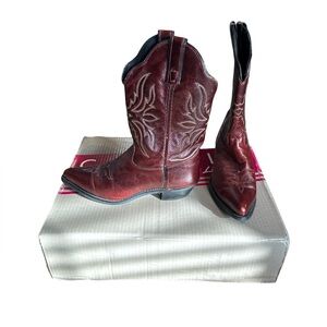 VTG Capezio Womens Vanessa Bitter Chocolate Glazed 11" Scalloped Top Boots 7.5